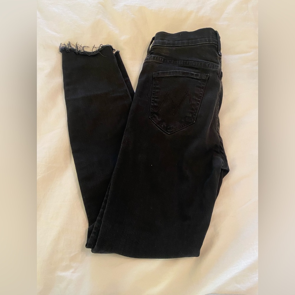 MOTHER Black Ankle Jeans